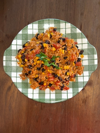 Corn, Black Beans and Tomato Fried Rice
